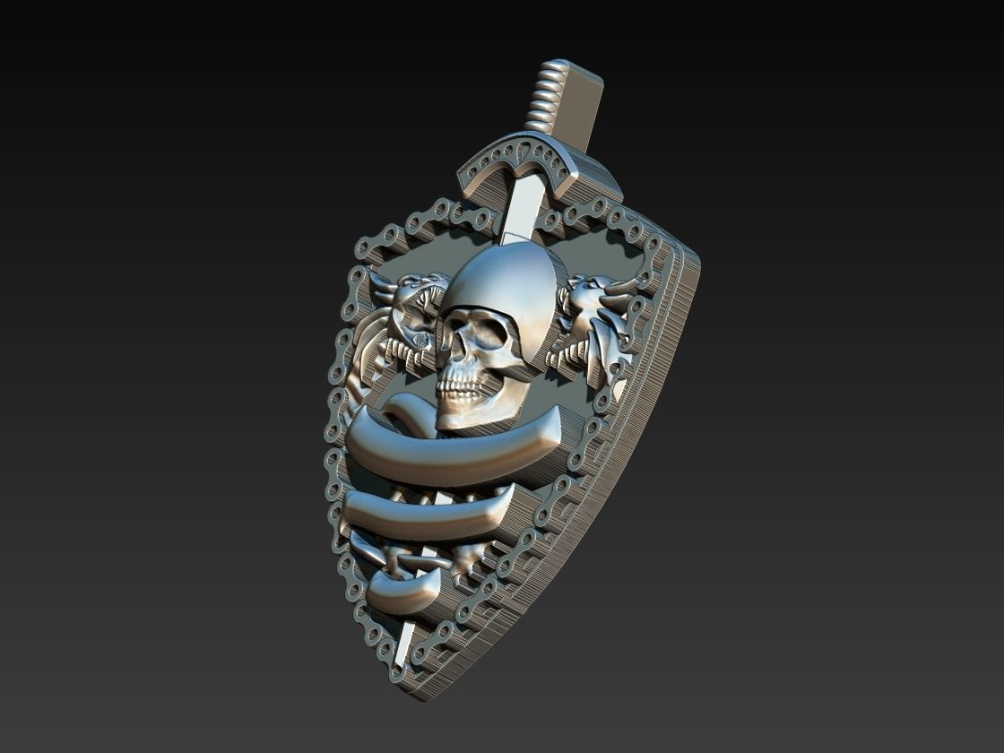 Skull Shield Motorcycle Club 3D print model_6
