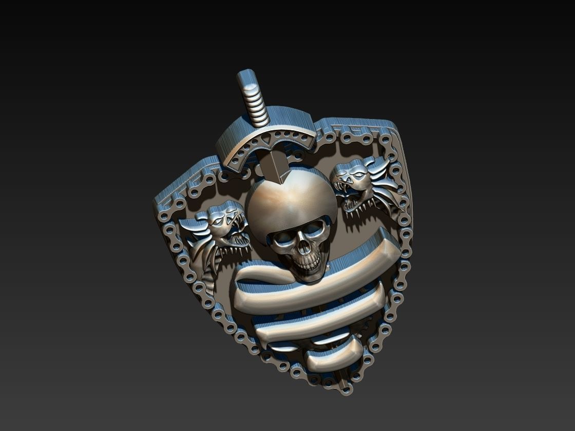 Skull Shield Motorcycle Club 3D print model_9