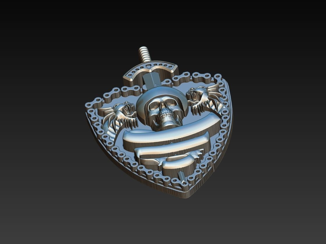 Skull Shield Motorcycle Club 3D print model_8
