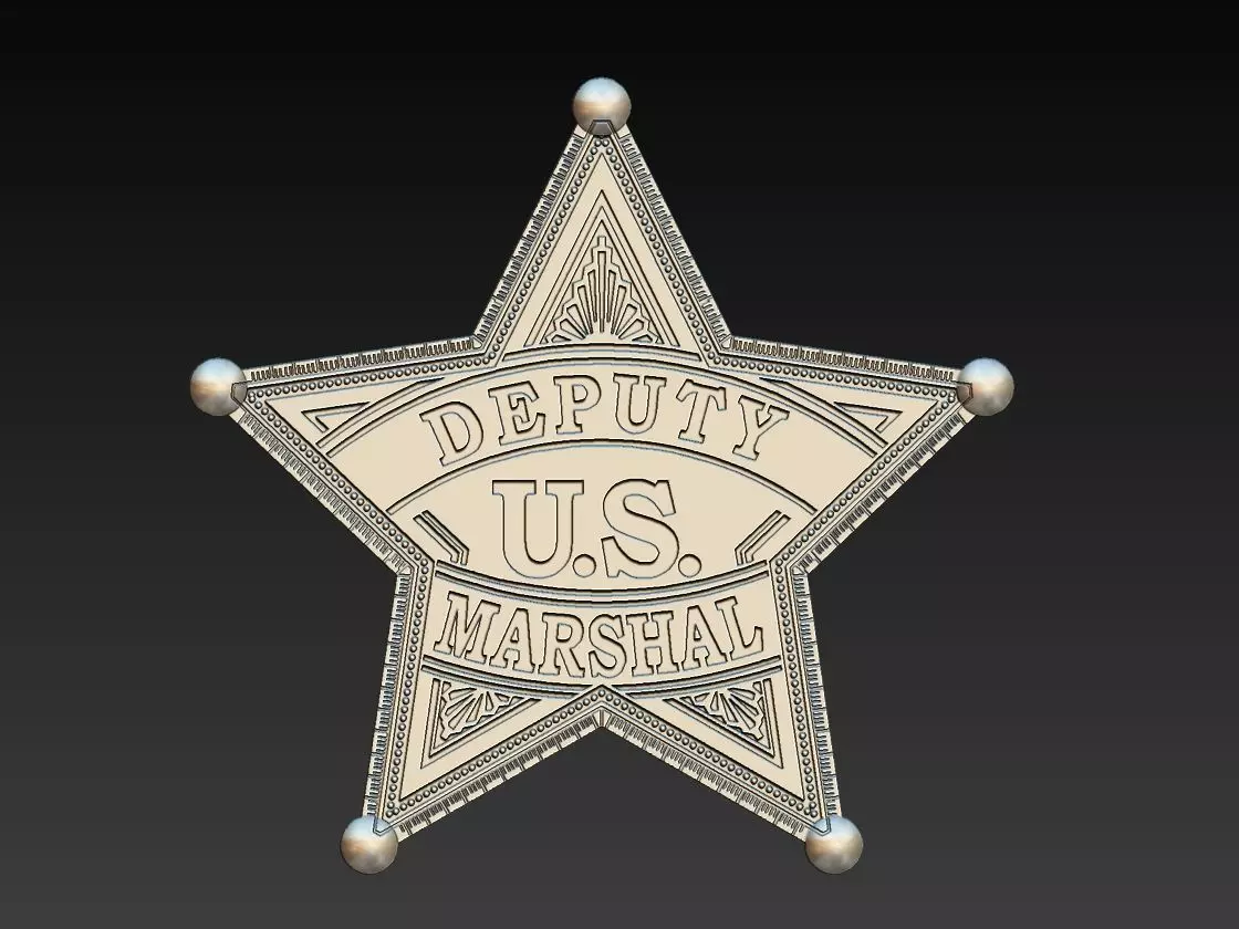 Sheriff Star Badge 3D print model_0