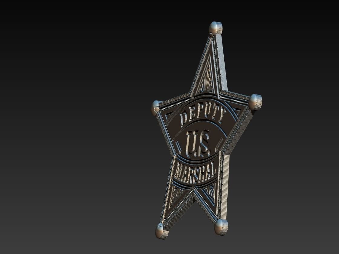 Sheriff Star Badge 3D print model_6