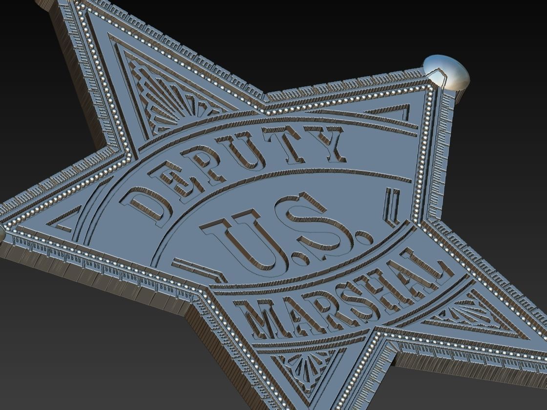 Sheriff Star Badge 3D print model_9