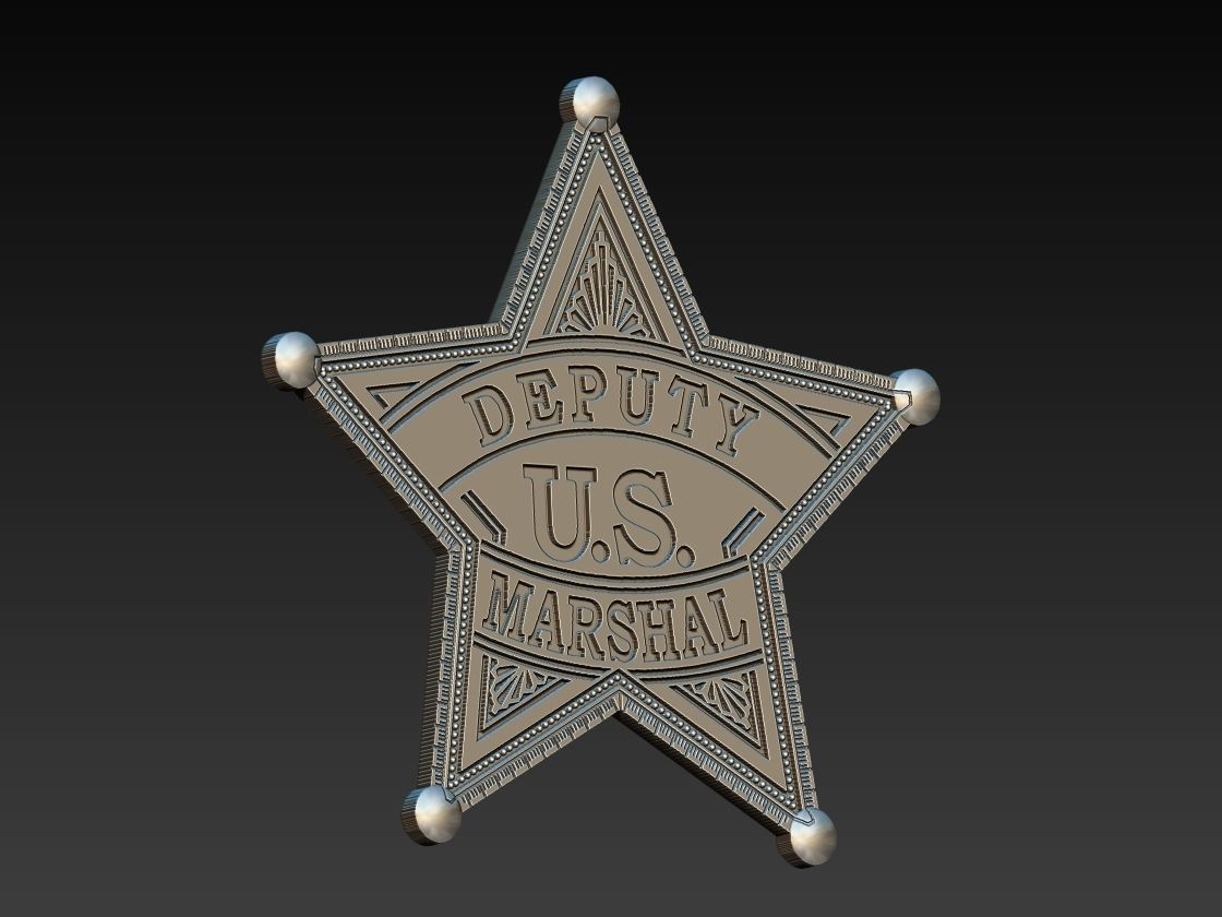 Sheriff Star Badge 3D print model_1
