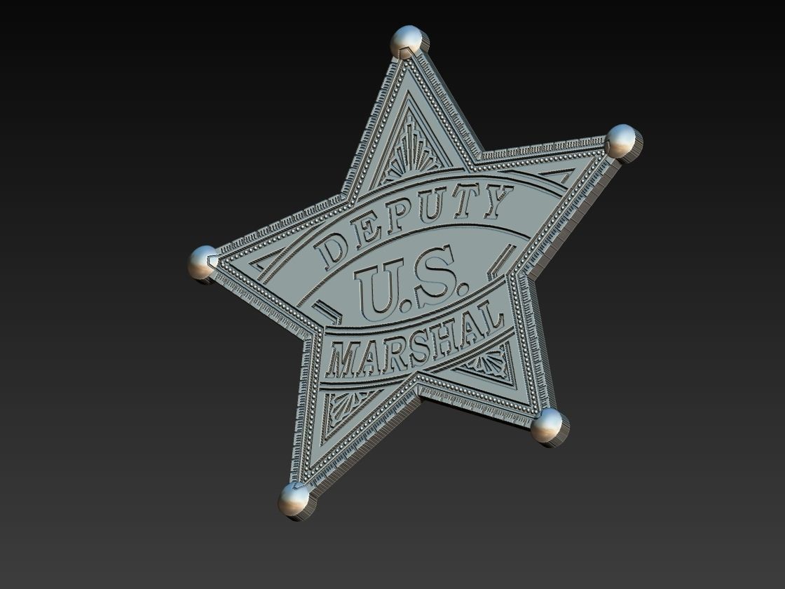 Sheriff Star Badge 3D print model_7
