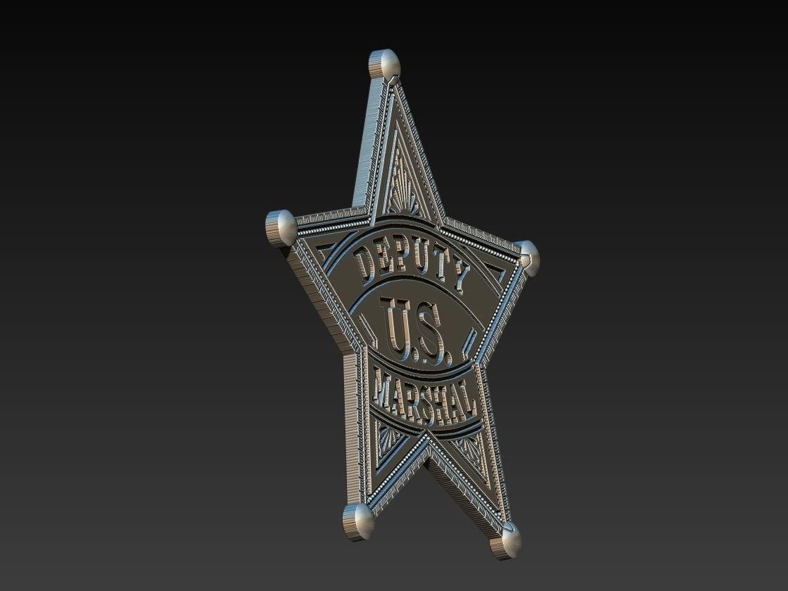 Sheriff Star Badge 3D print model_2