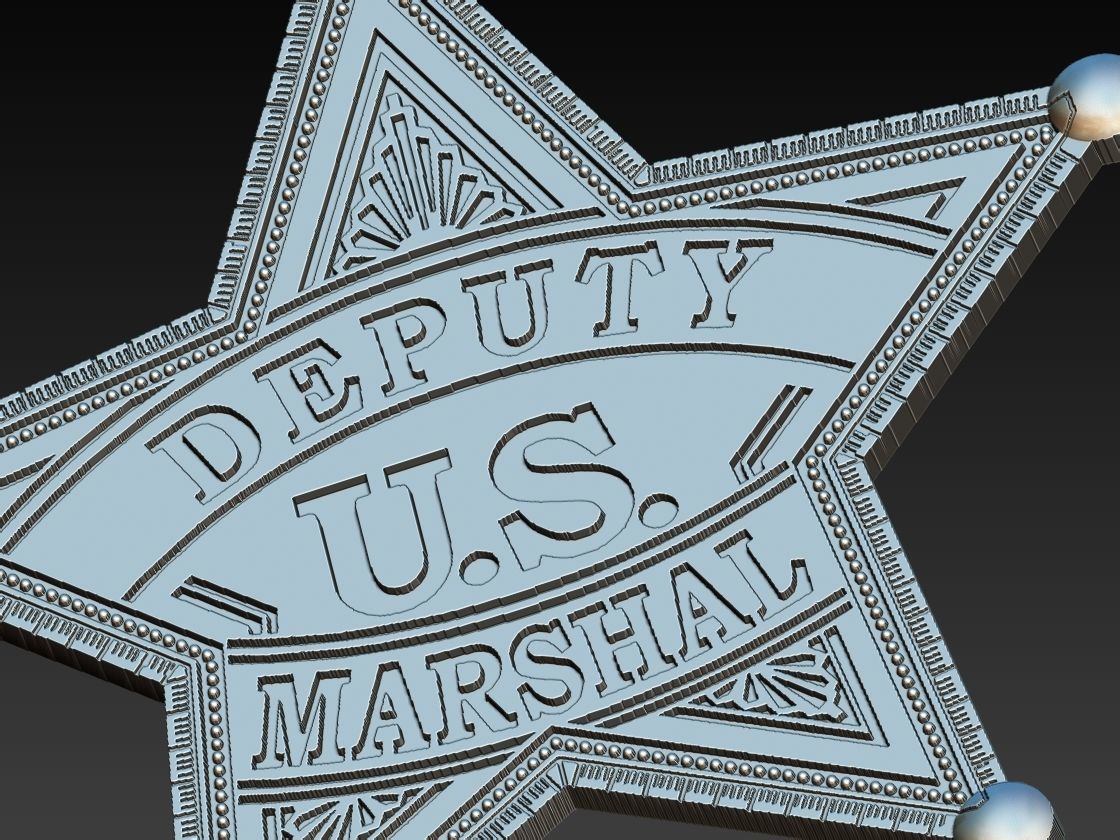 Sheriff Star Badge 3D print model_8