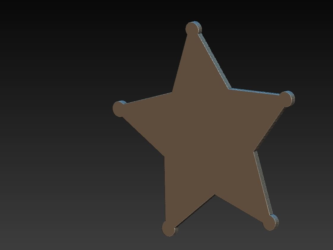 Sheriff Star Badge 3D print model_4
