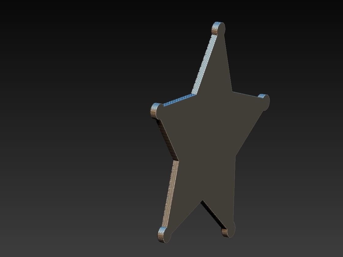Sheriff Star Badge 3D print model_5