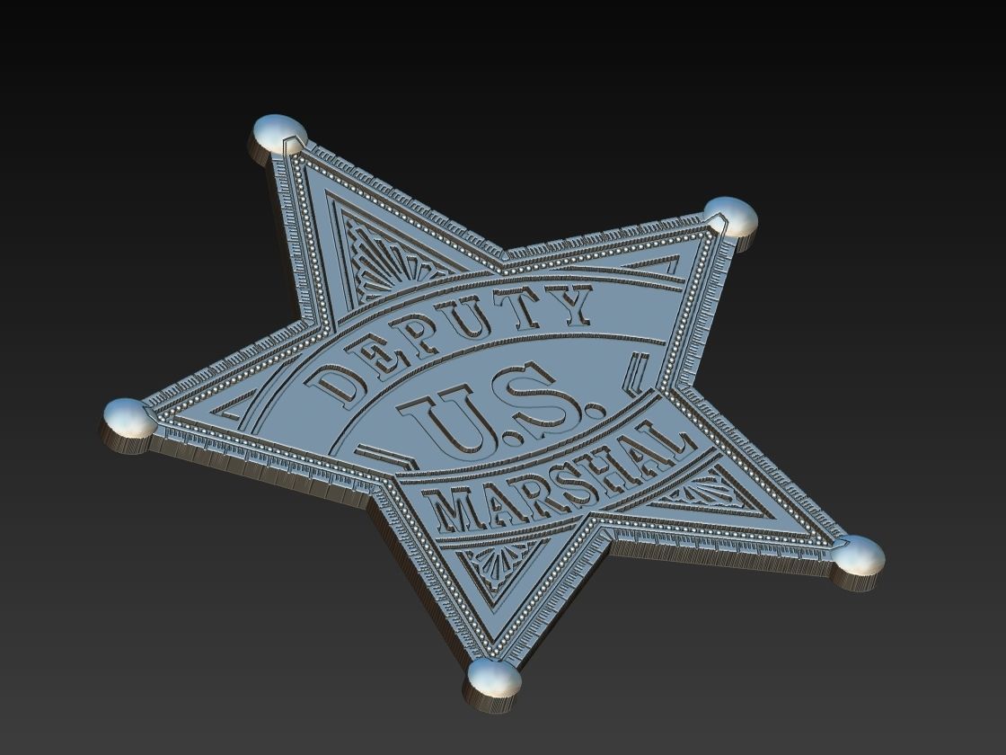 Sheriff Star Badge 3D print model_10
