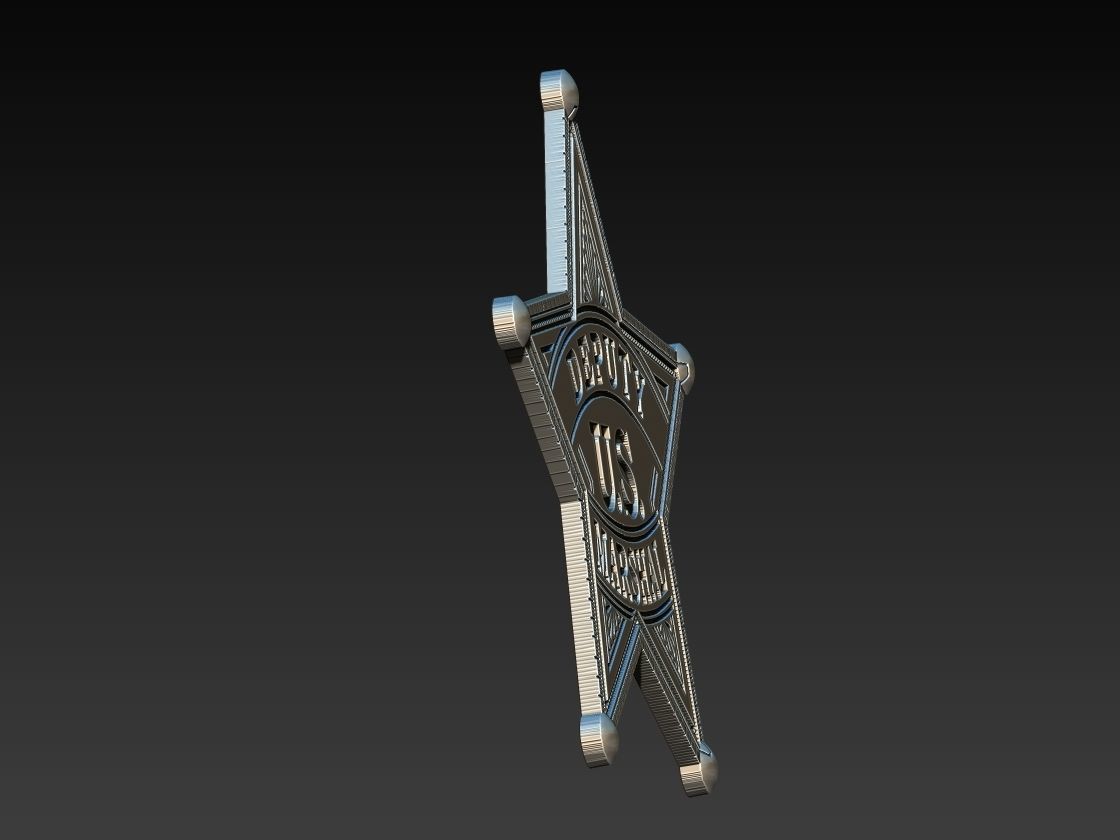 Sheriff Star Badge 3D print model_3