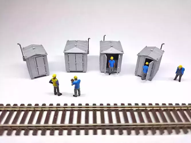 N Scale Lineside Equipment Sheds 3D model