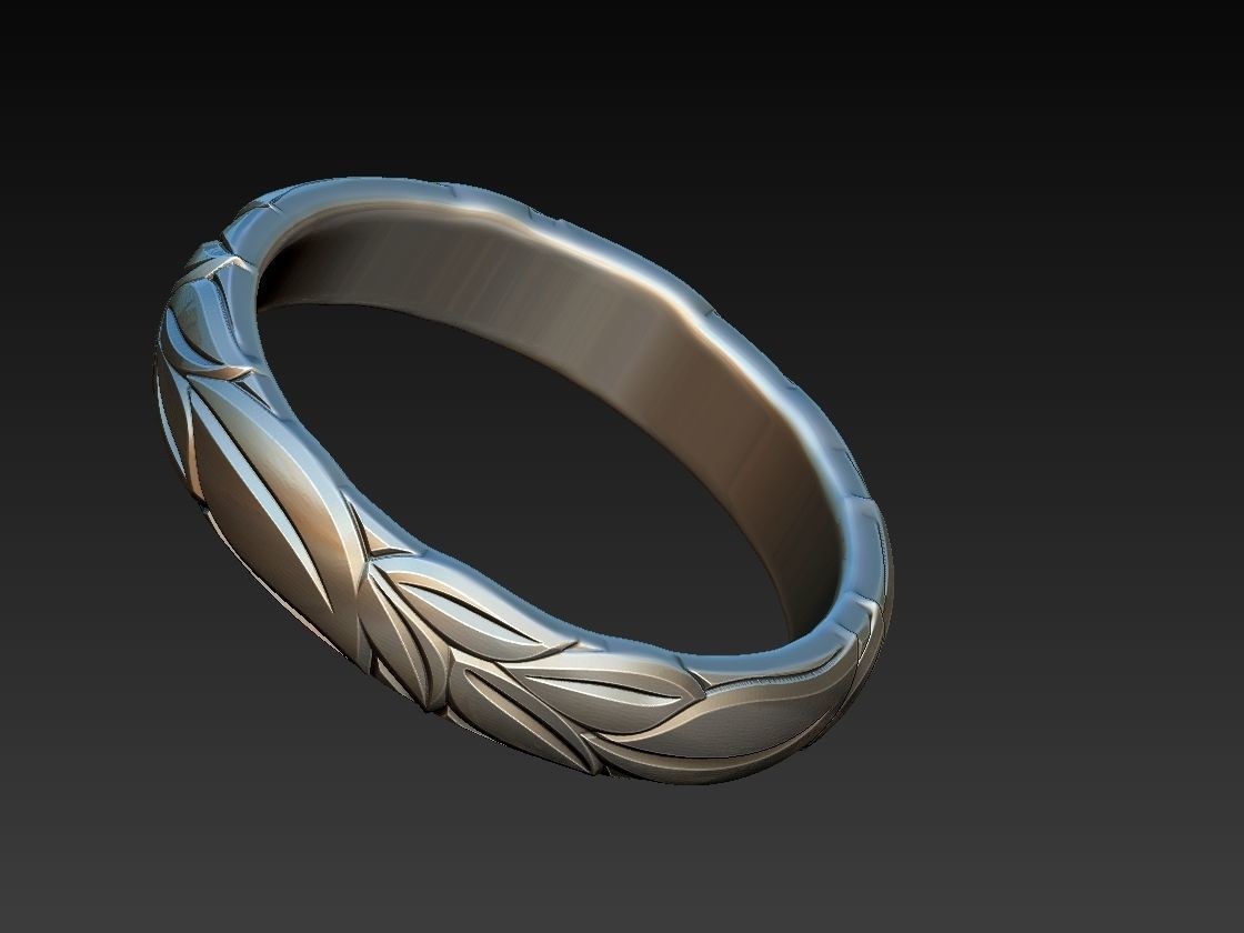Leafy Alliance Ring 3D print model_5