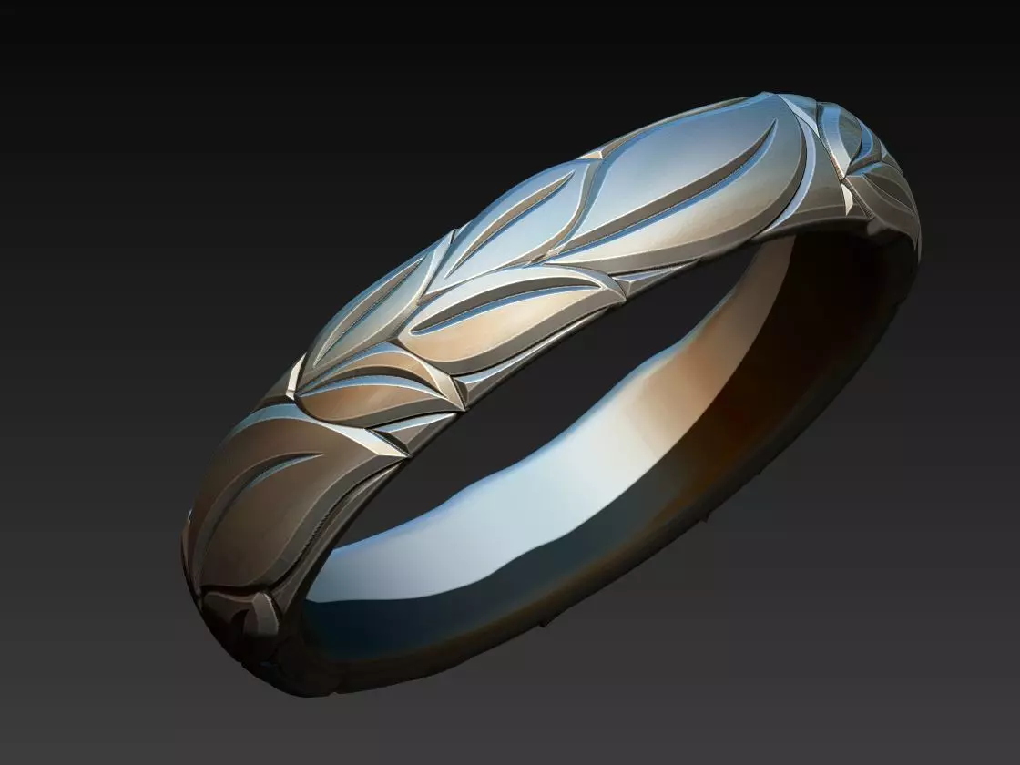 Leafy Alliance Ring 3D print model_0