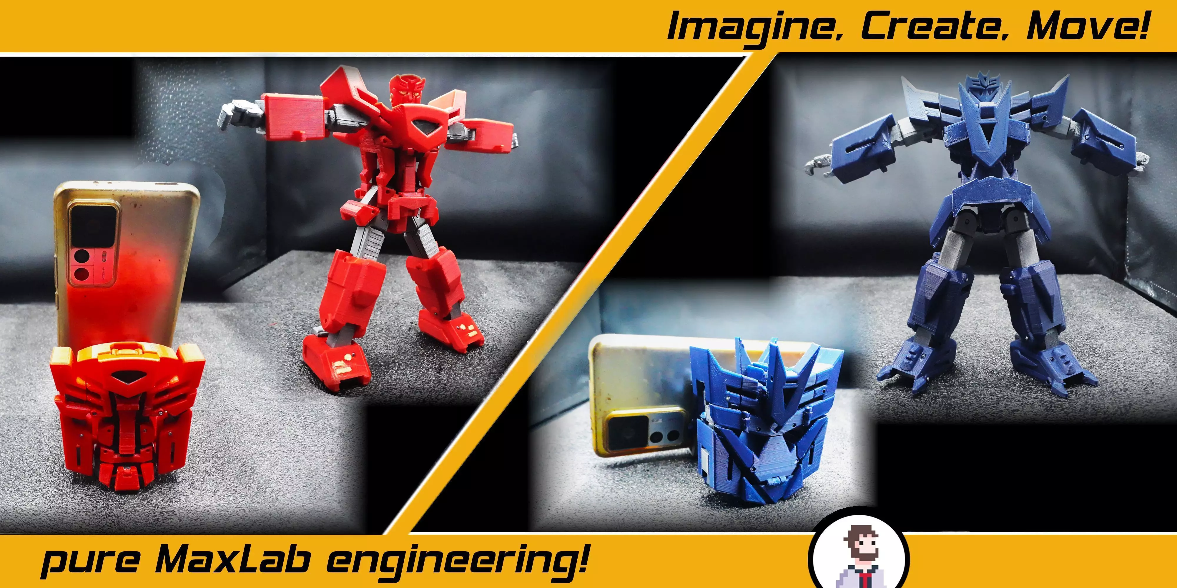 Decepticon Transformable Phone Holder 3D print model_0