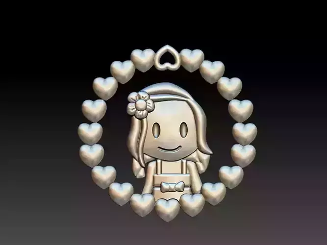 Little Girl Pendant 3D print model