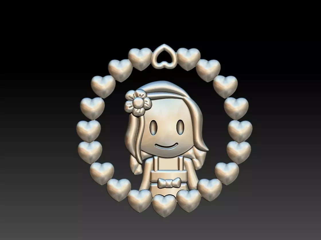 Little Girl Pendant 3D print model