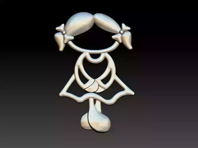 Dress Girl Pendant 3D print model
