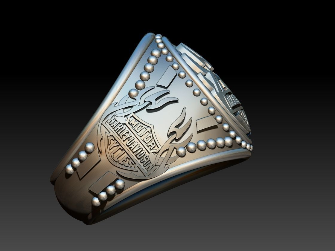 Harley Davidson Ring 3D print model_2