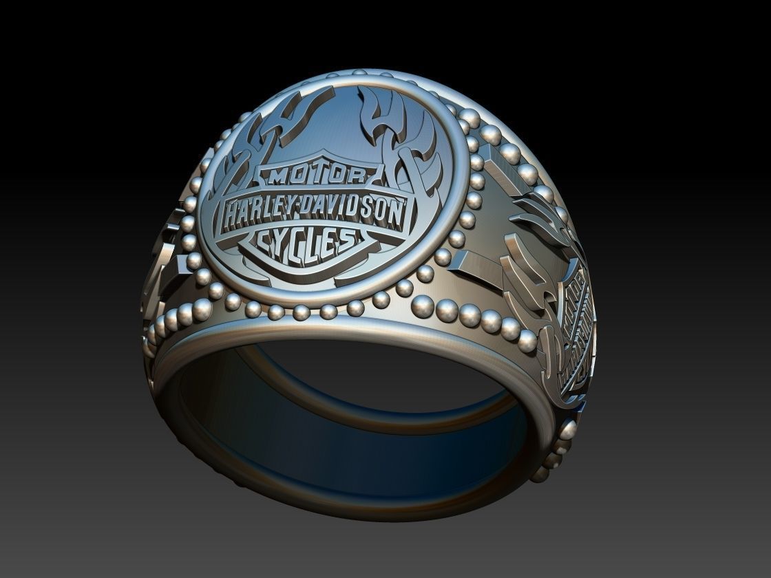 Harley Davidson Ring 3D print model_7