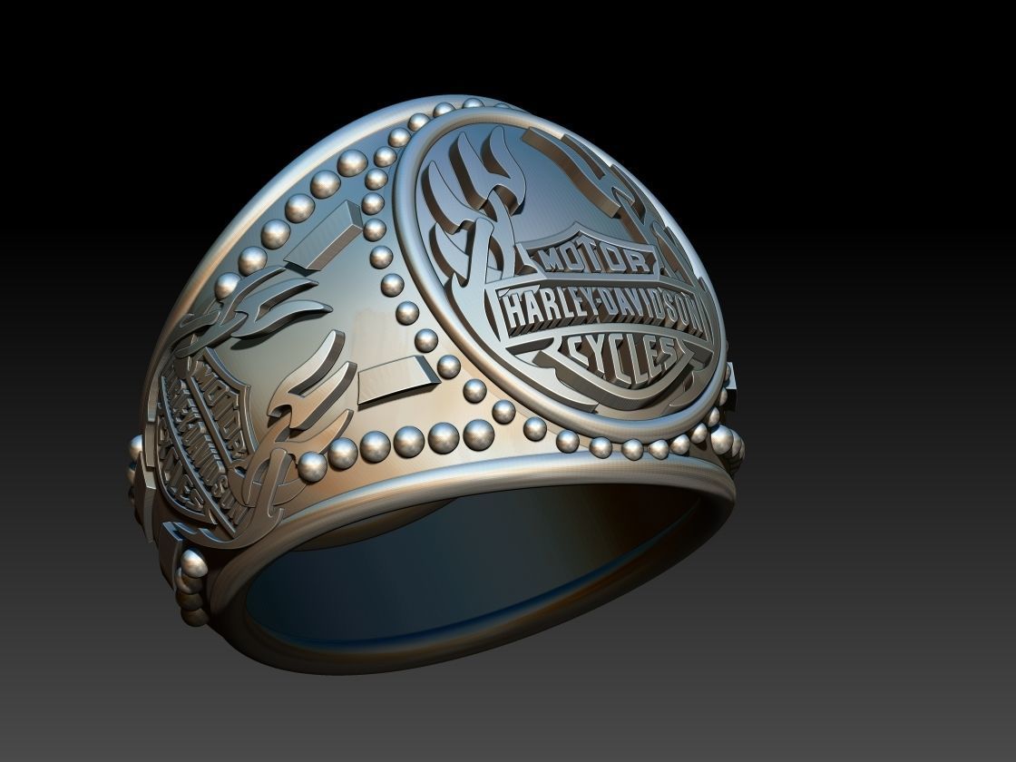 Harley Davidson Ring 3D print model_1
