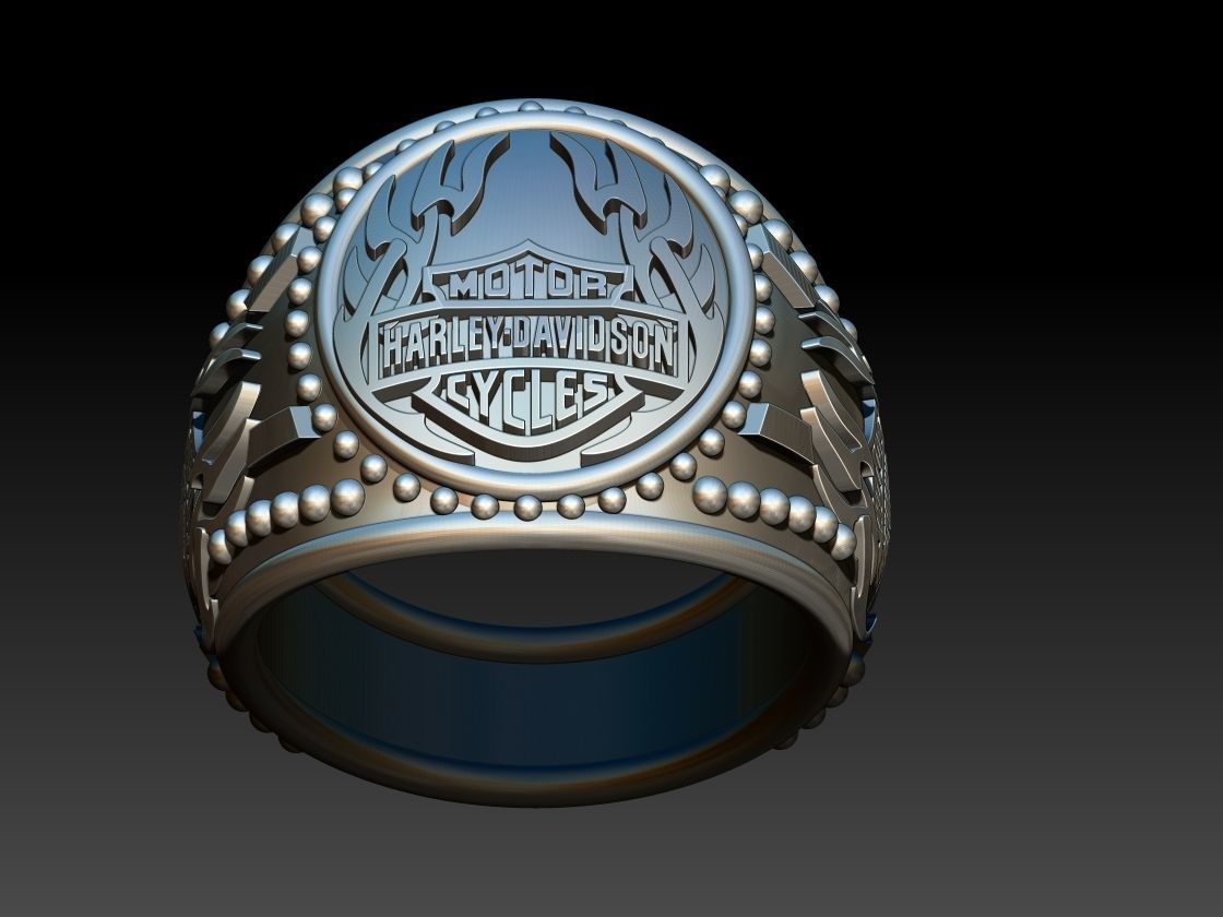 Harley Davidson Ring 3D print model_8
