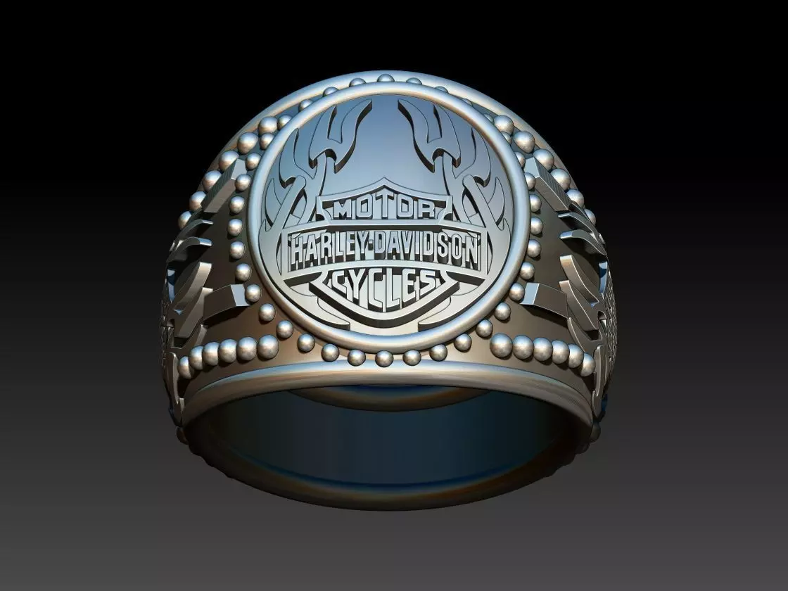 Harley Davidson Ring 3D print model_0