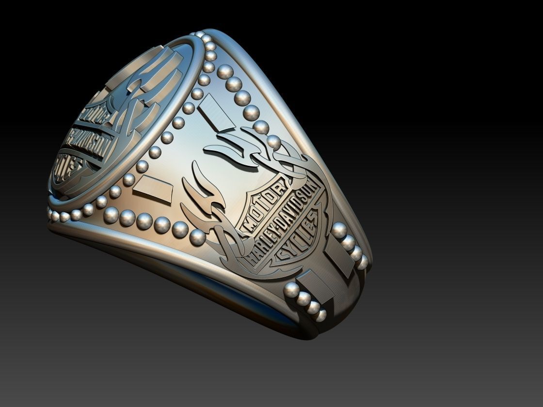 Harley Davidson Ring 3D print model_6