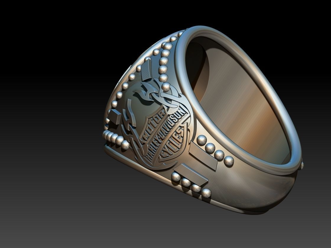 Harley Davidson Ring 3D print model_5