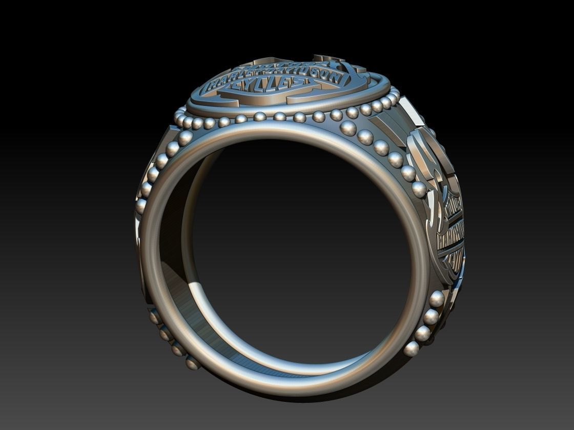 Harley Davidson Ring 3D print model_9