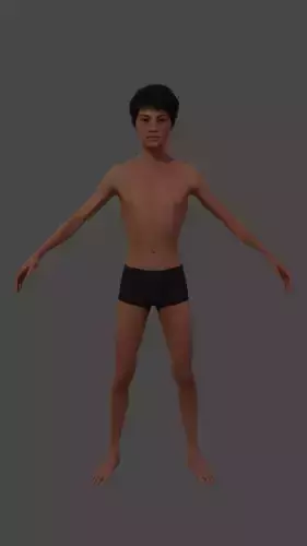 Skinny Asian Boy 3D model
