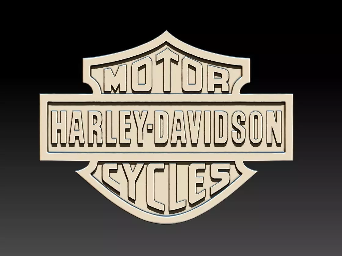 Harley Davidson Logo 3D print model_0