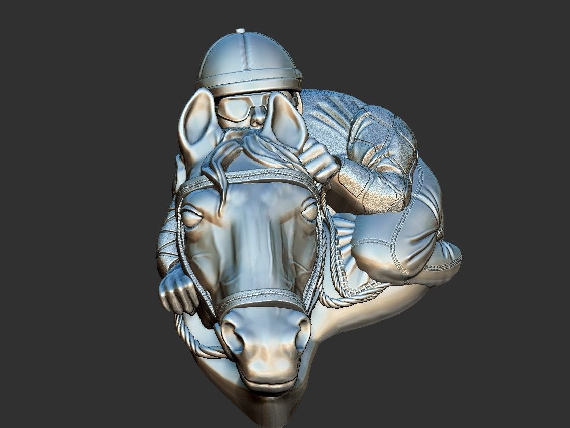 Race Horse With Jockey Front 3D print model_12