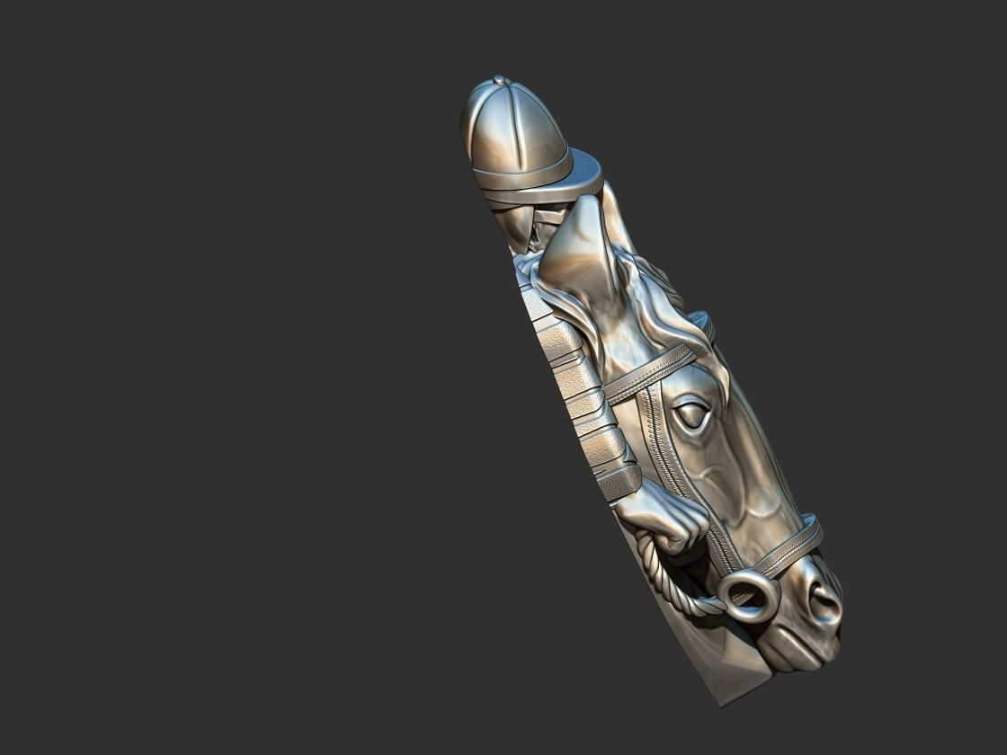 Race Horse With Jockey Front 3D print model_3
