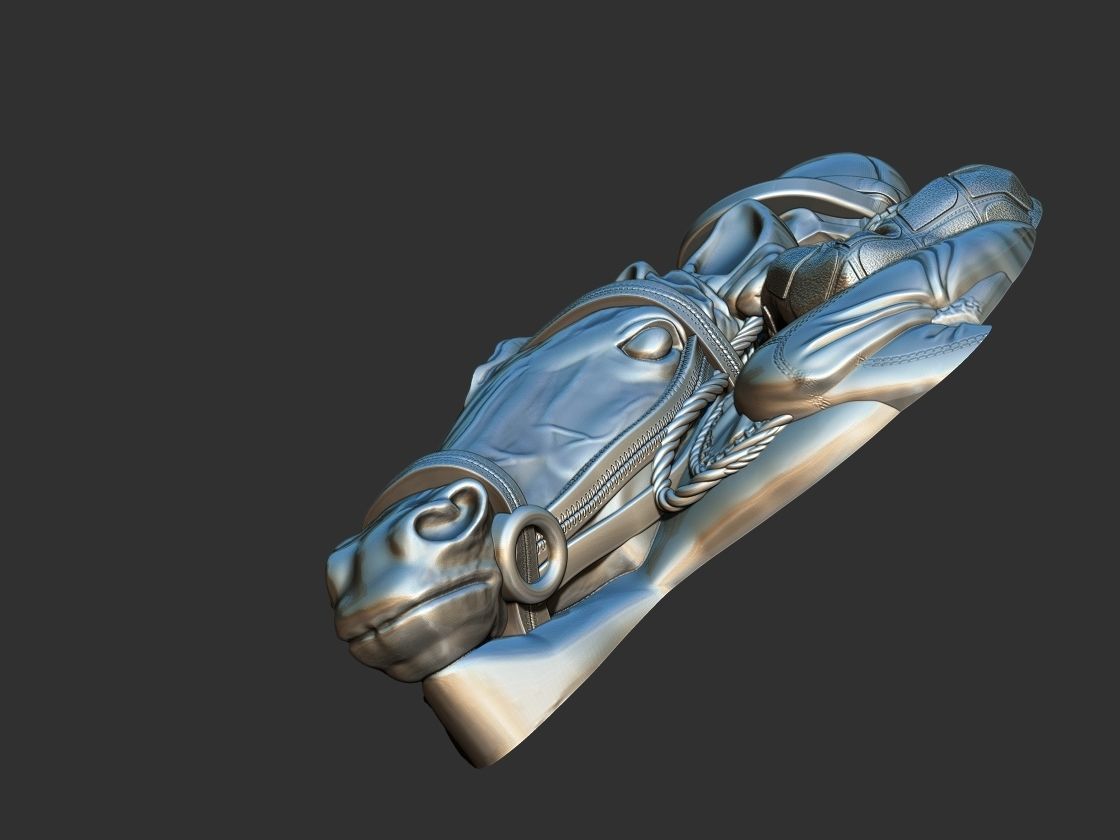 Race Horse With Jockey Front 3D print model_8