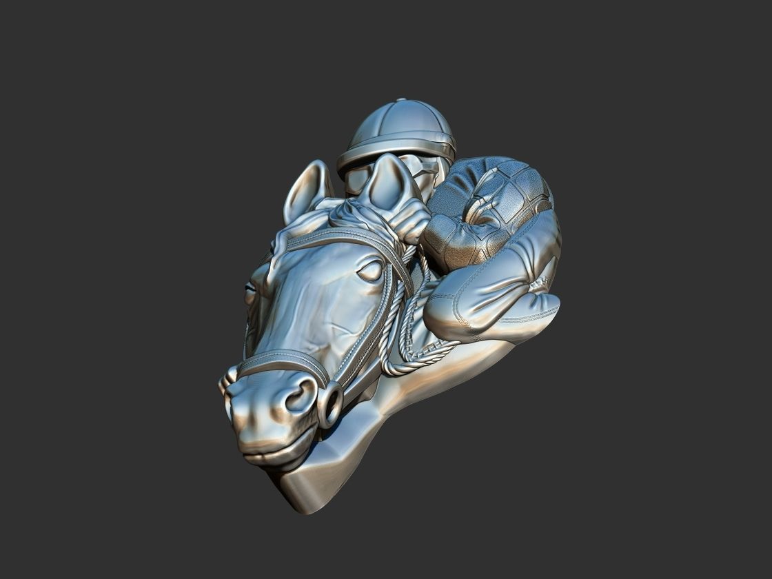 Race Horse With Jockey Front 3D print model_2