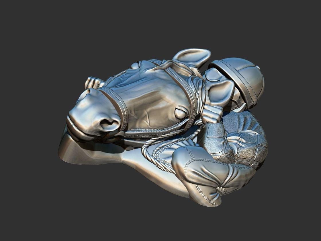 Race Horse With Jockey Front 3D print model_11