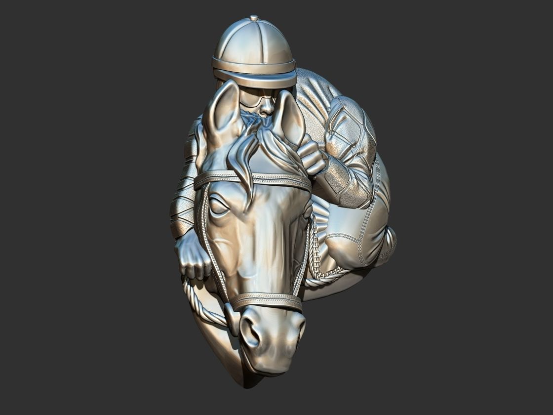 Race Horse With Jockey Front 3D print model_1
