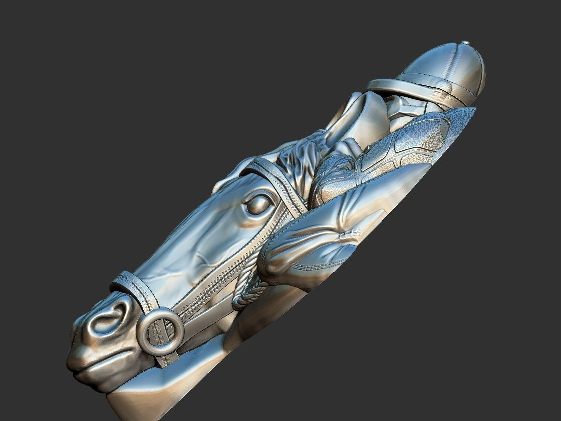 Race Horse With Jockey Front 3D print model_9