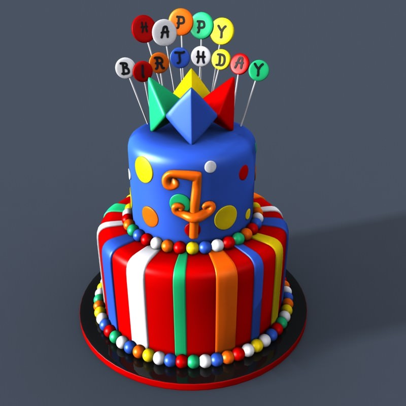 3D Models Birthday Cake 3D model_2