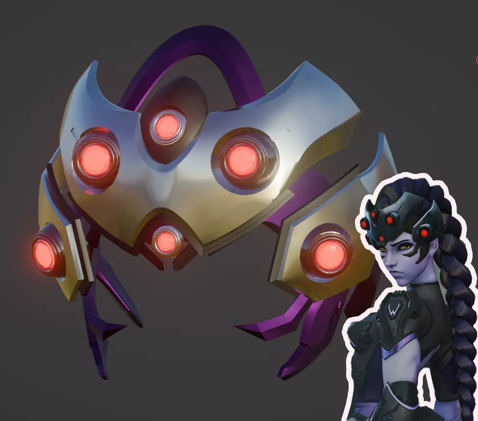 Overwatch 2 Widowmaker head pieces cosplay props 3D printable 3D print model