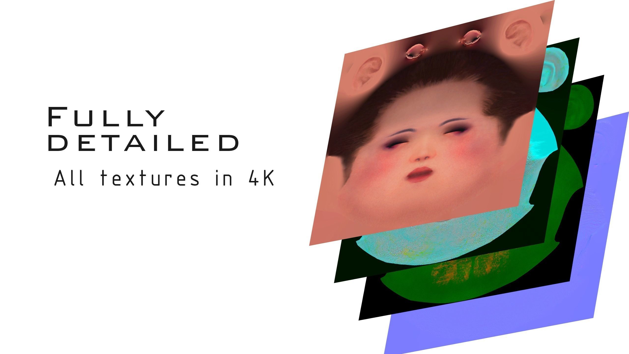 Hina - Blender 3D model - Low poly - animated RIG Low-poly 3D model_3