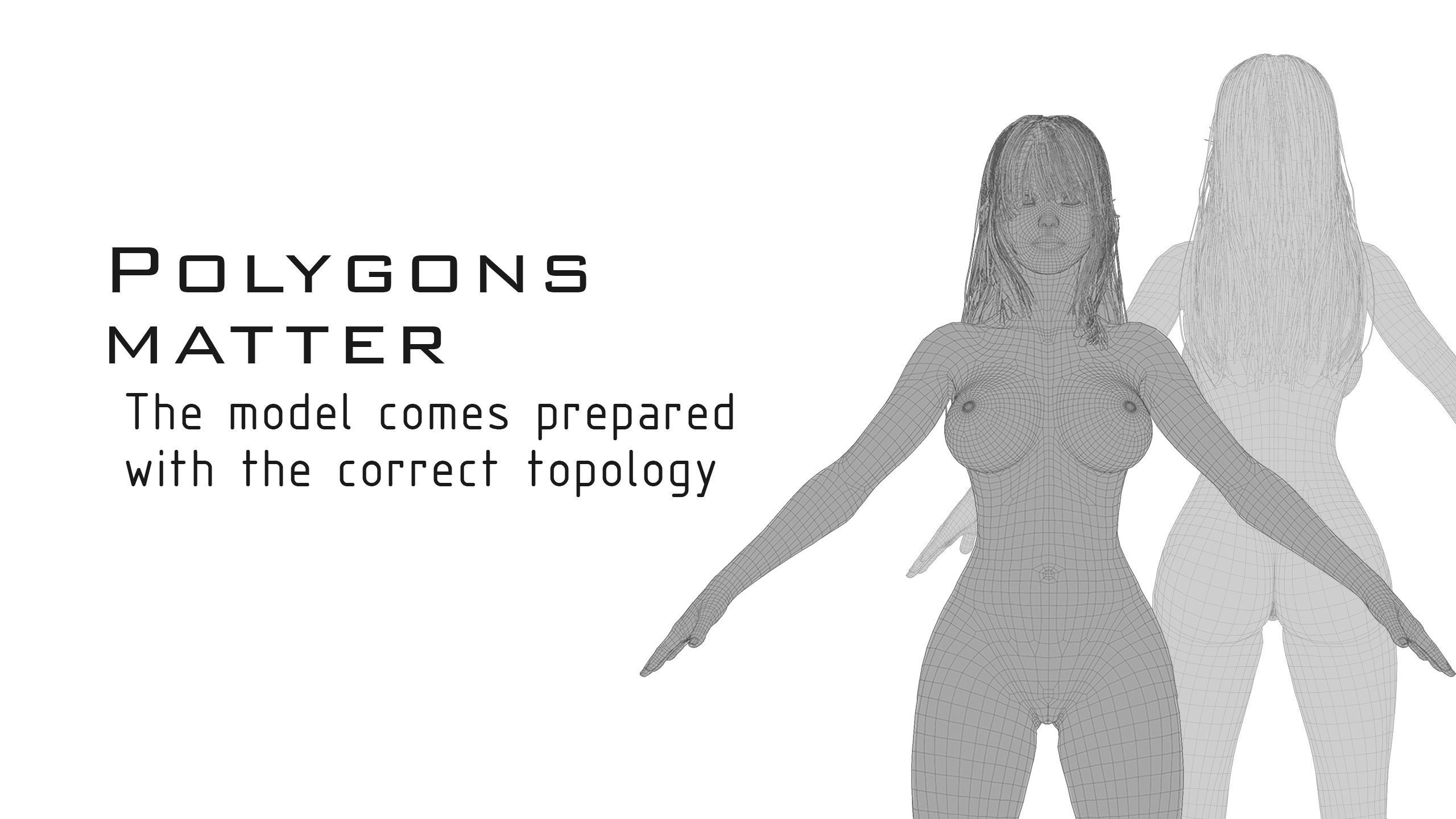 Hina - Blender 3D model - Low poly - animated RIG Low-poly 3D model_4