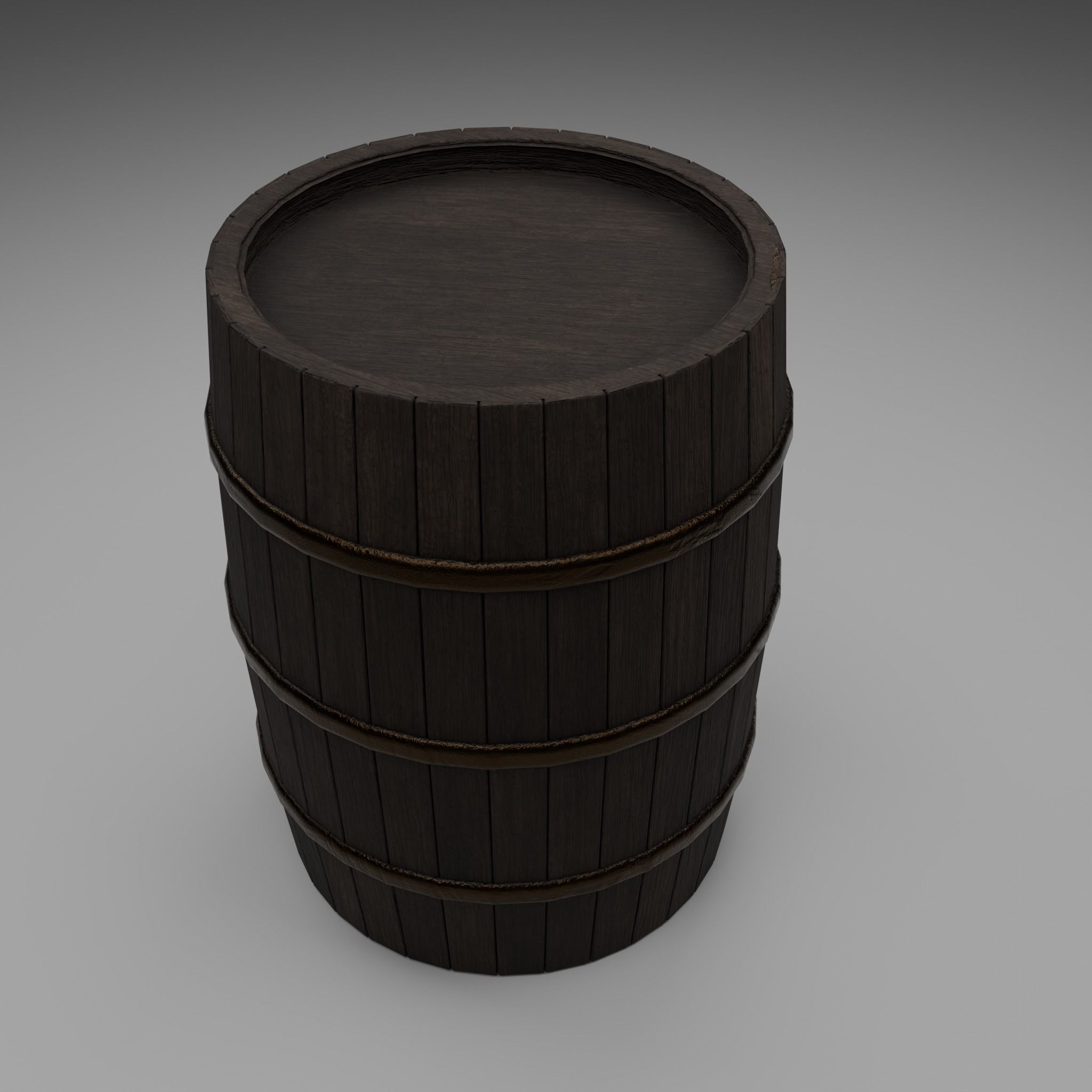 Barrel  Free low-poly 3D model_1