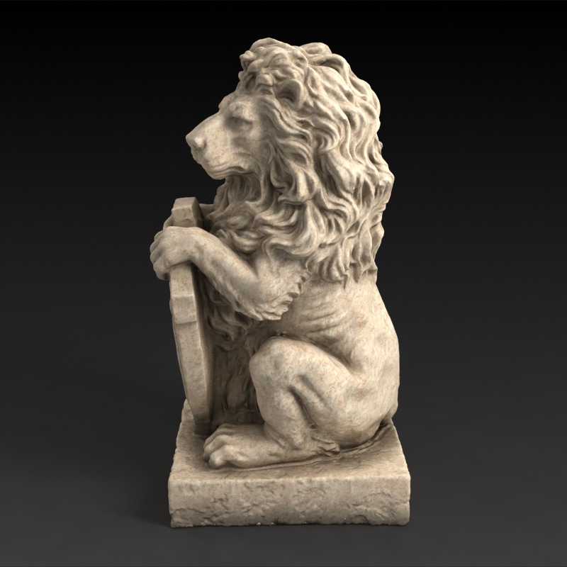 3D Models Garden Statue Lion With Welcome Sign 3D print model_5