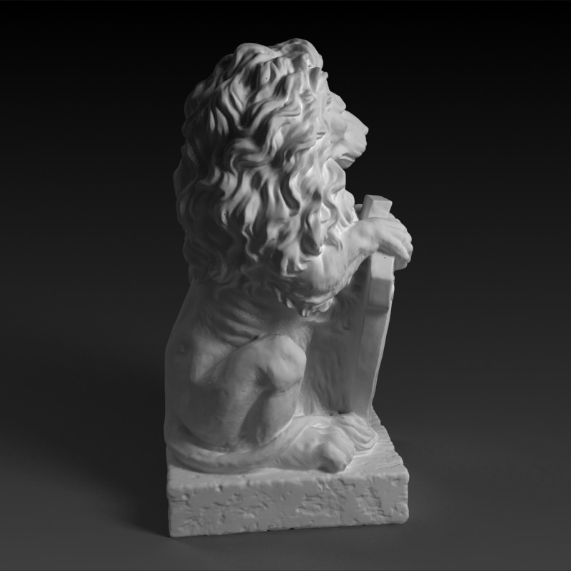 3D Models Garden Statue Lion With Welcome Sign 3D print model_7