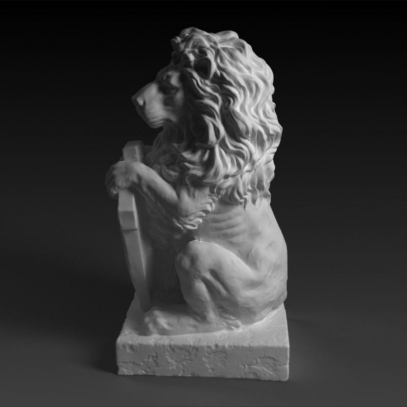 3D Models Garden Statue Lion With Welcome Sign 3D print model_13