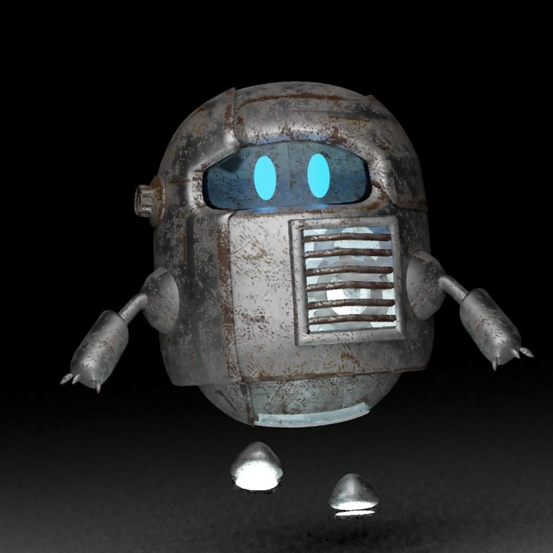 mini 3d robot  Low-poly 3D model_2