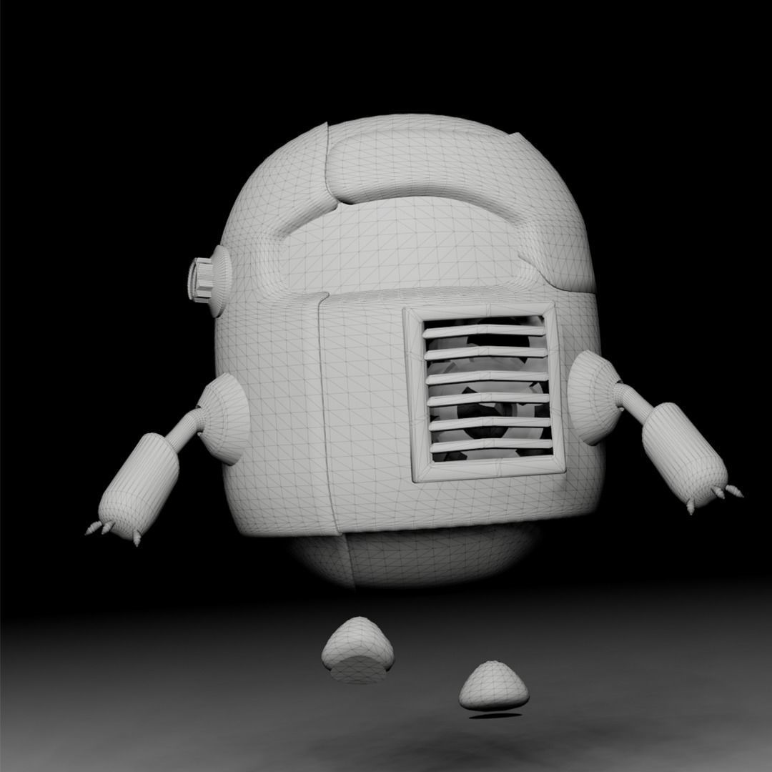 mini 3d robot  Low-poly 3D model_3