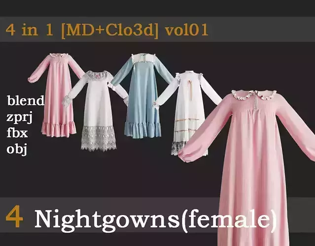 4 Nightgowns for women vol01