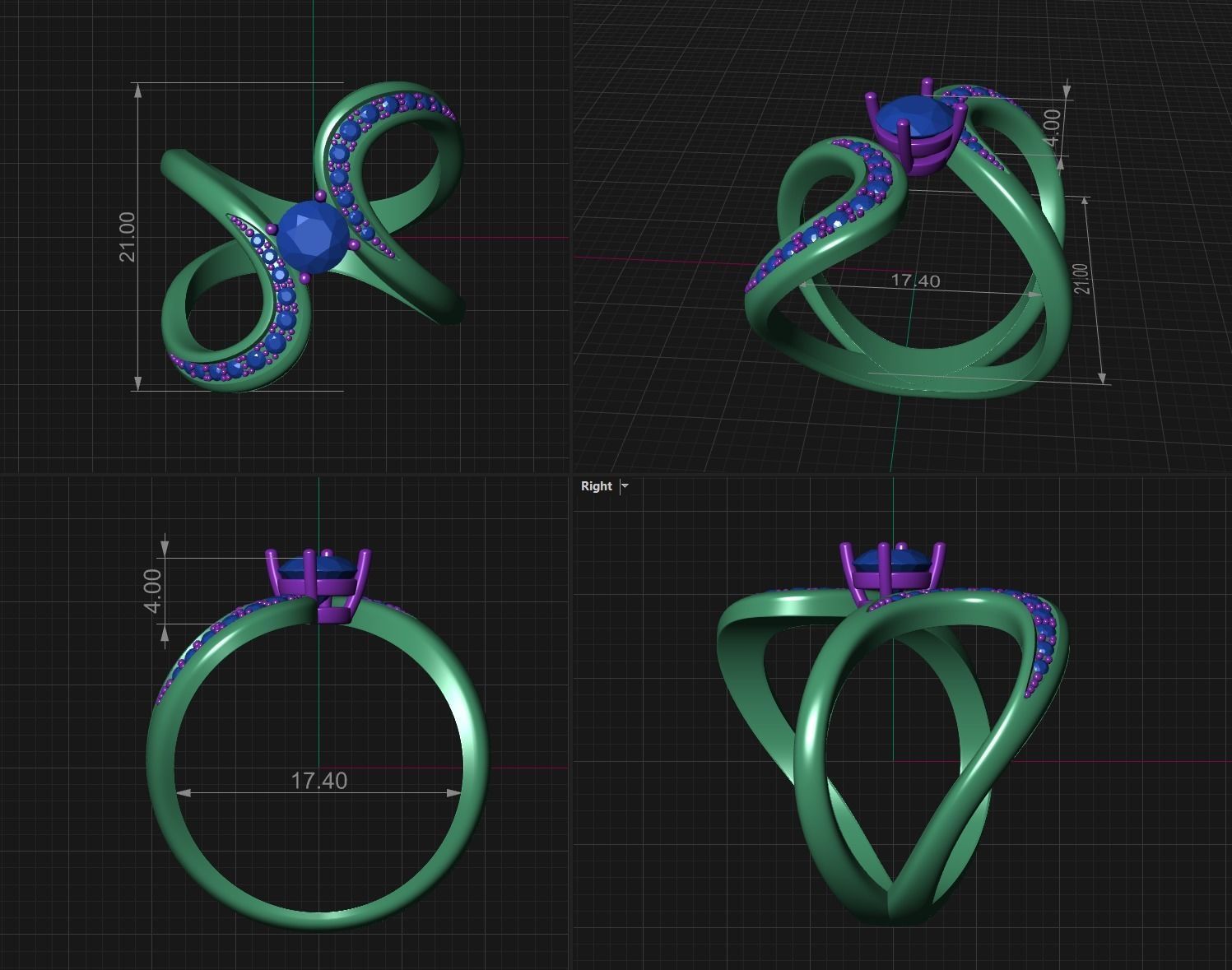 Infinity Ring R 53 3D print model_8